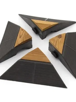 Dřevěný rohový nájezd Linea CombiWood, 4 ks, přírodní dřevo Značkový