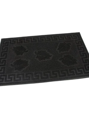 Jen Po Omezenou Doba Gumová čisticí rohož Leaves Deco 45 x 75 x 0,7 cm, černá