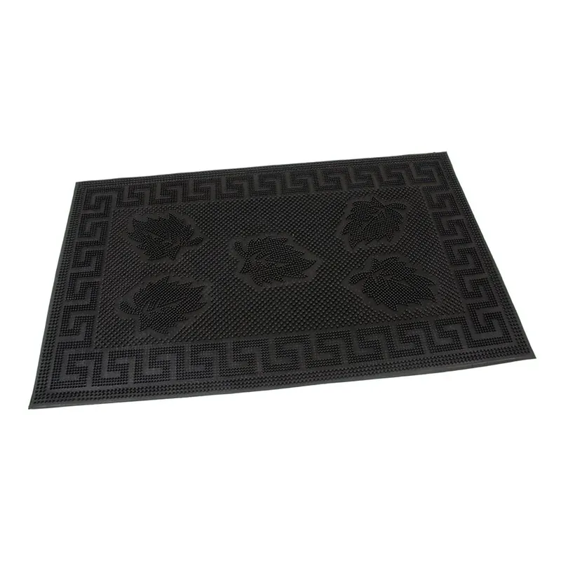 Jen Po Omezenou Doba Gumová čisticí rohož Leaves Deco 45 x 75 x 0,7 cm, černá