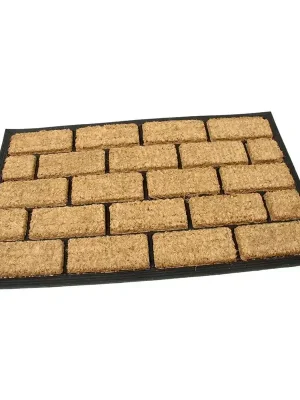 Kokosová čisticí rohož Bricks 45 x 75 x 2,2 cm, hnědá Vysoce Kvalitní