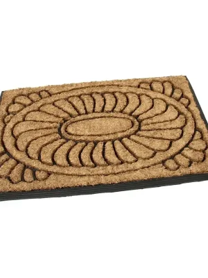 Kokosová čisticí rohož Flower Deco 45 x 75 x 2,2 cm, hnědá Finální Výprodej
