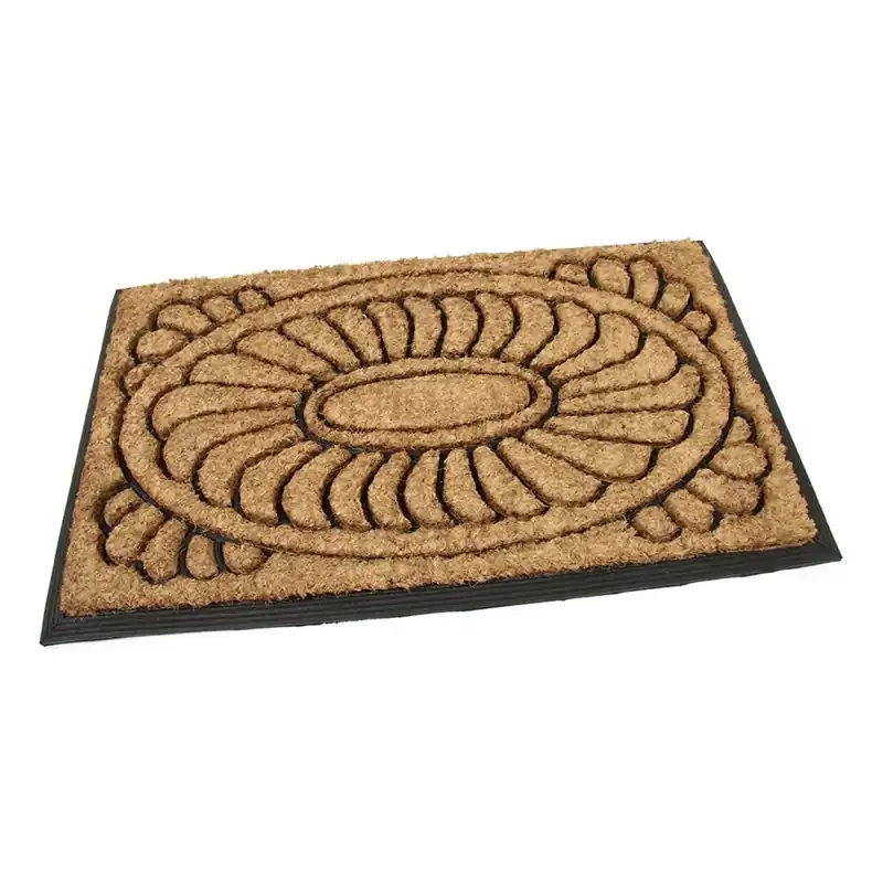 Kokosová čisticí rohož Flower Deco 45 x 75 x 2,2 cm, hnědá Finální Výprodej