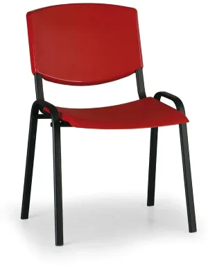 Konferenční židle Design - černé nohy, červená Novinka