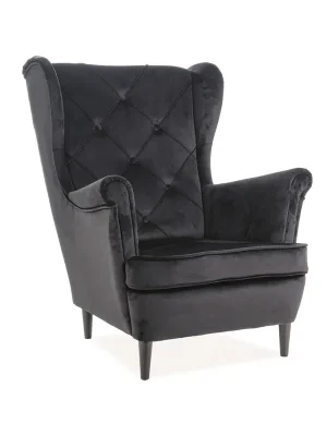 Značkový Křeslo Lady Velvet, černá