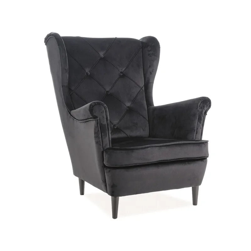 Značkový Křeslo Lady Velvet, černá
