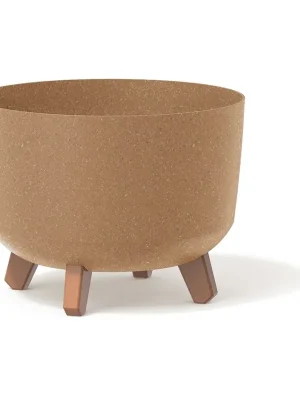 Zlevněný Květináč s nožkami ECO WOOD, 28,5 cm, hnědá