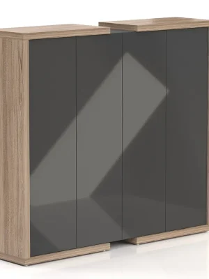 Akční Cena Vysoká skříň Lineart 211,2 x 50 x 187,6 cm, jilm světlý / antracit