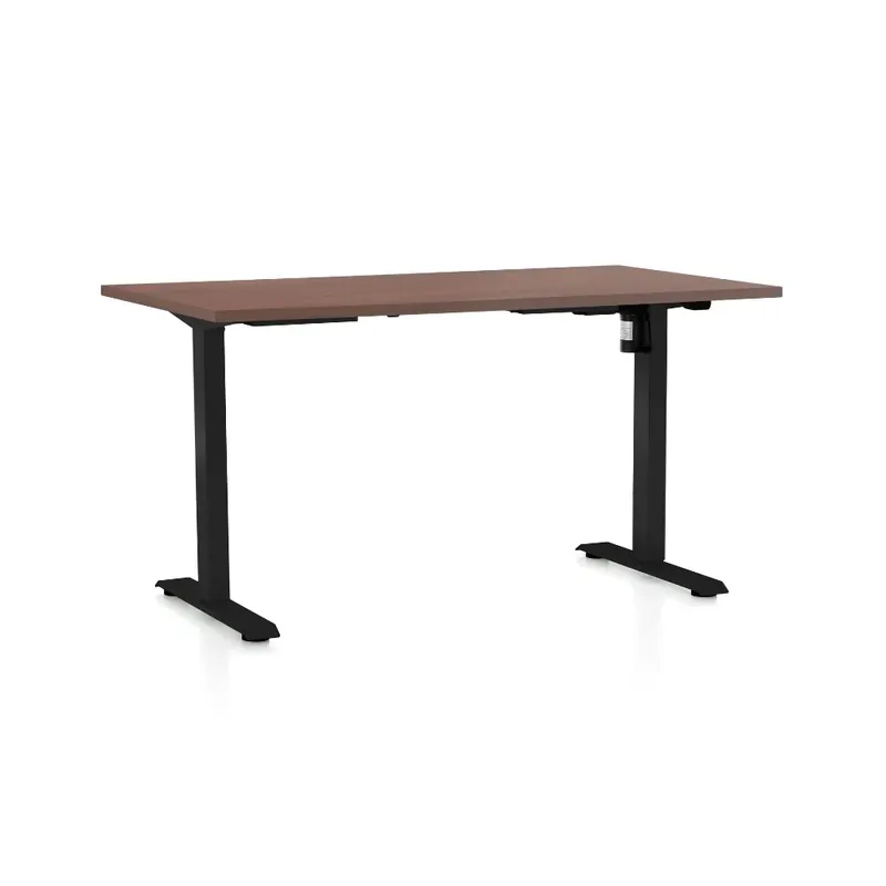 Objednat Nyní Výškově nastavitelný stůl OfficeTech A, 140 x 80 cm, černá podnož, ořech