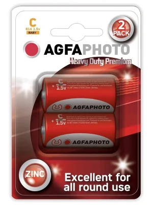 Zinková baterie AgfaPhoto R14/C, 1,5 V blistr 2 ks, zinková Cenový Hit