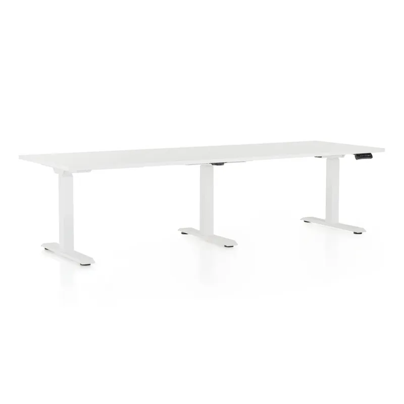 Akční Nabídka Výškově nastavitelný stůl OfficeTech Long, 240 x 80 cm, bílá podnož, bílá