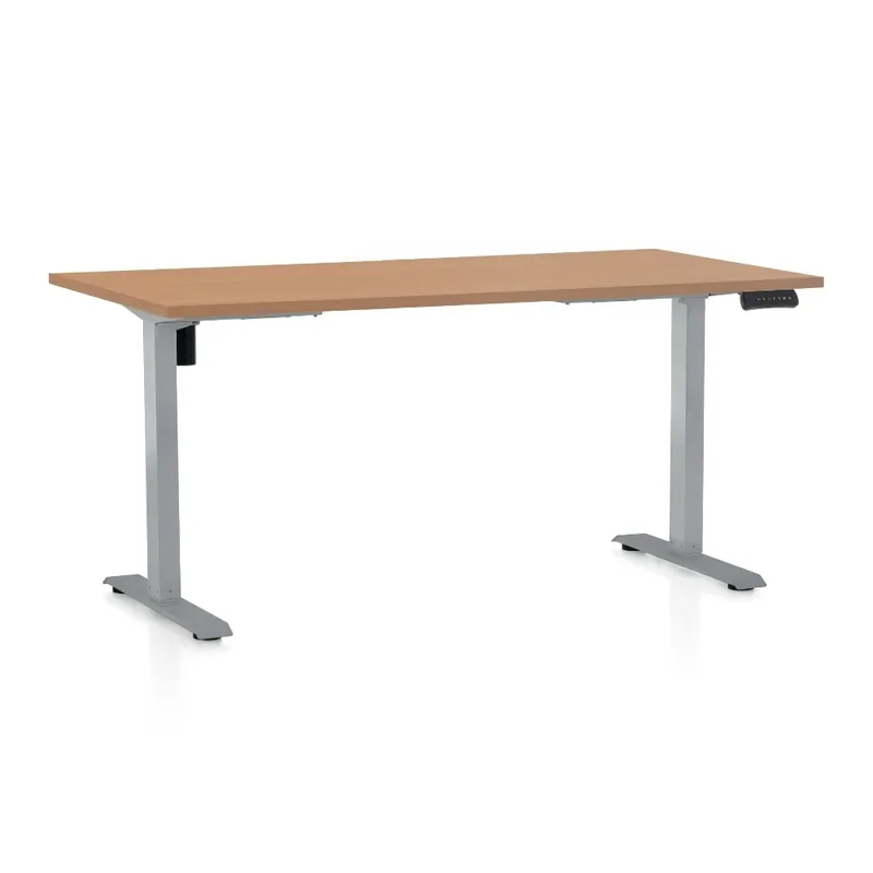 Cenový Hit Výškově nastavitelný stůl OfficeTech B, 160 x 80 cm, šedá podnož, buk