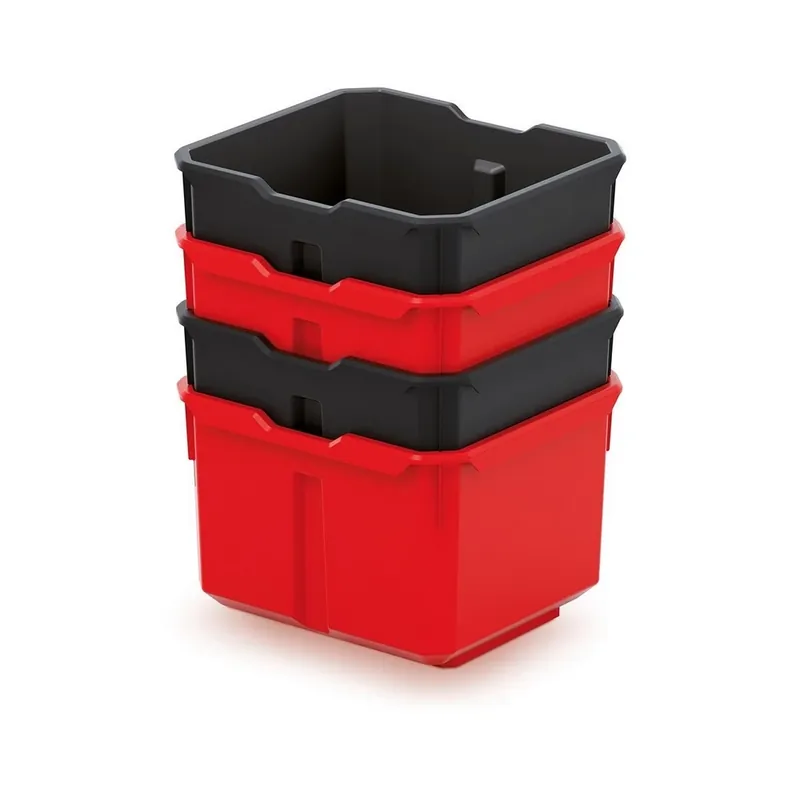 Sada 4 úložných boxů (krabiček) II, černá / červená Expresní Doručení