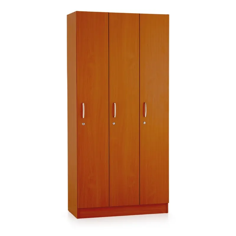 Dřevěná šatní skříňka Visio - 3 oddíly, 90 x 42 x 190 cm, třešeň Koupit Online