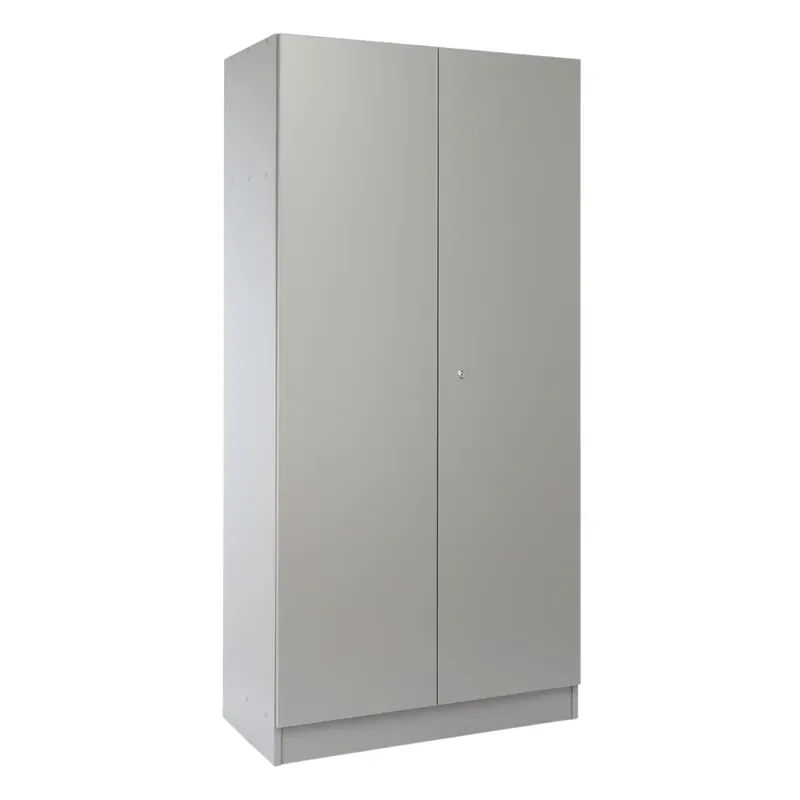 Sleva Dřevěná šatní skříň Visio LUX, 90 x 45 x 185 cm, cylindrický zámek, šedá