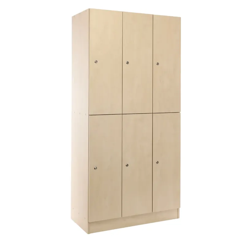 Kup Teď Dřevěná šatní skříňka Visio - 6 boxů, 90 x 45 x 185 cm, cylindrický zámek, javor