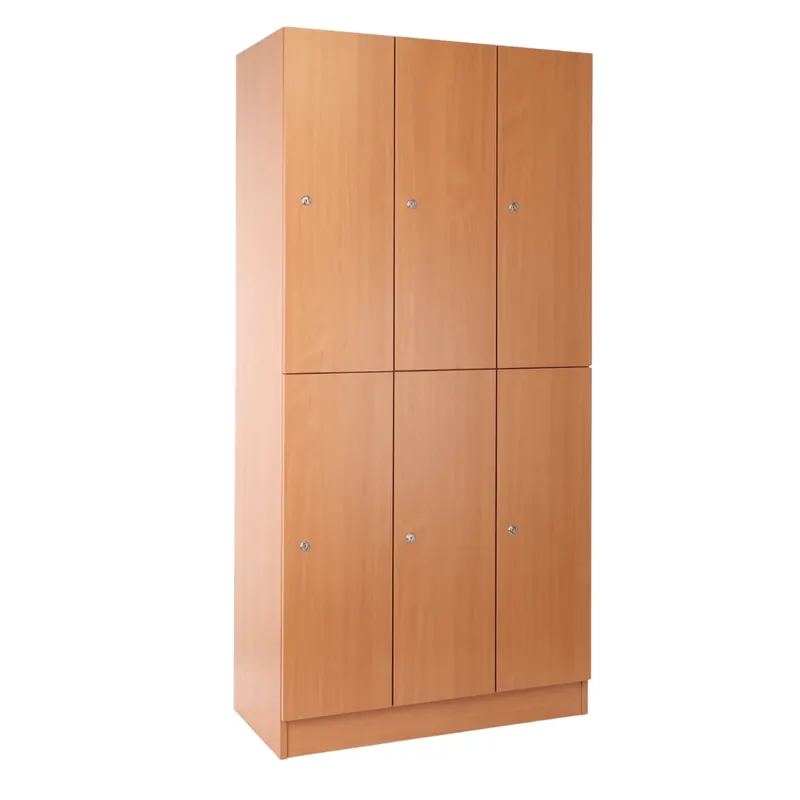 Must-Have Dřevěná šatní skříňka Visio - 6 boxů, 90 x 45 x 185 cm, cylindrický zámek, buk