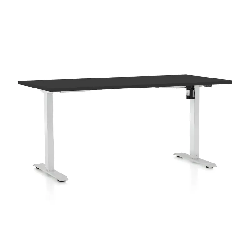 Horká Nabídka Výškově nastavitelný stůl OfficeTech A, 160 x 80 cm, bílá podnož, černá