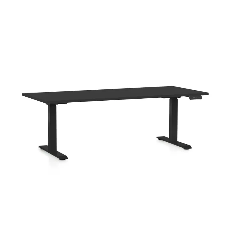 Pouze Dnes Výškově nastavitelný stůl OfficeTech C, 180 x 80 cm, černá podnož, černá