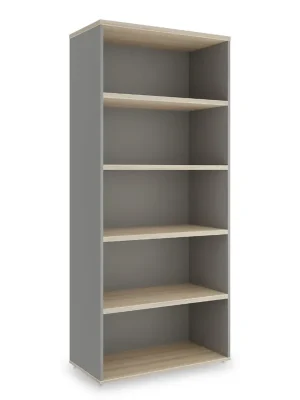 Vysoká skříň SimpleOffice 80 x 40 x 180 cm, dub světlý / šedá Cenově Výhodný