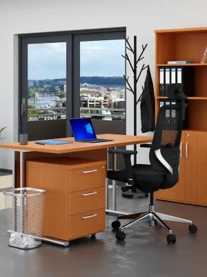 Autentický Sestava kancelářského nábytku Visio 2, 140 cm, třešeň