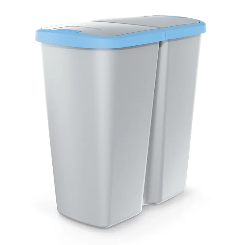 Nejlepší Cena Odpadkový koš DUO šedý, 45 l, modrá / šedá