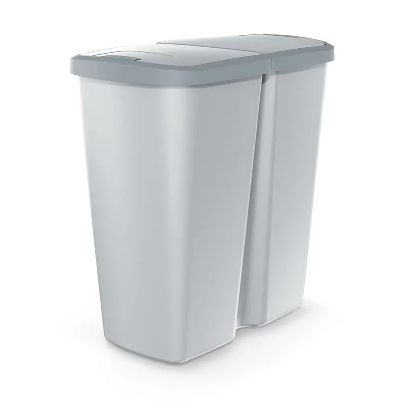 Nová Kolekce Odpadkový koš DUO šedý, 45 l, šedá