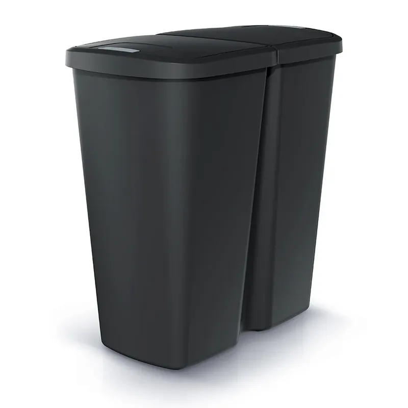 Sezónní Sleva Odpadkový koš DUO černý, 45 l, černá
