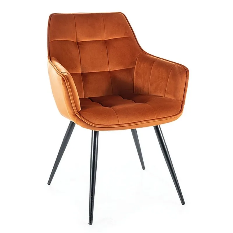 Jídelní židle Lilia Velvet, oranžová / černá Aktuální
