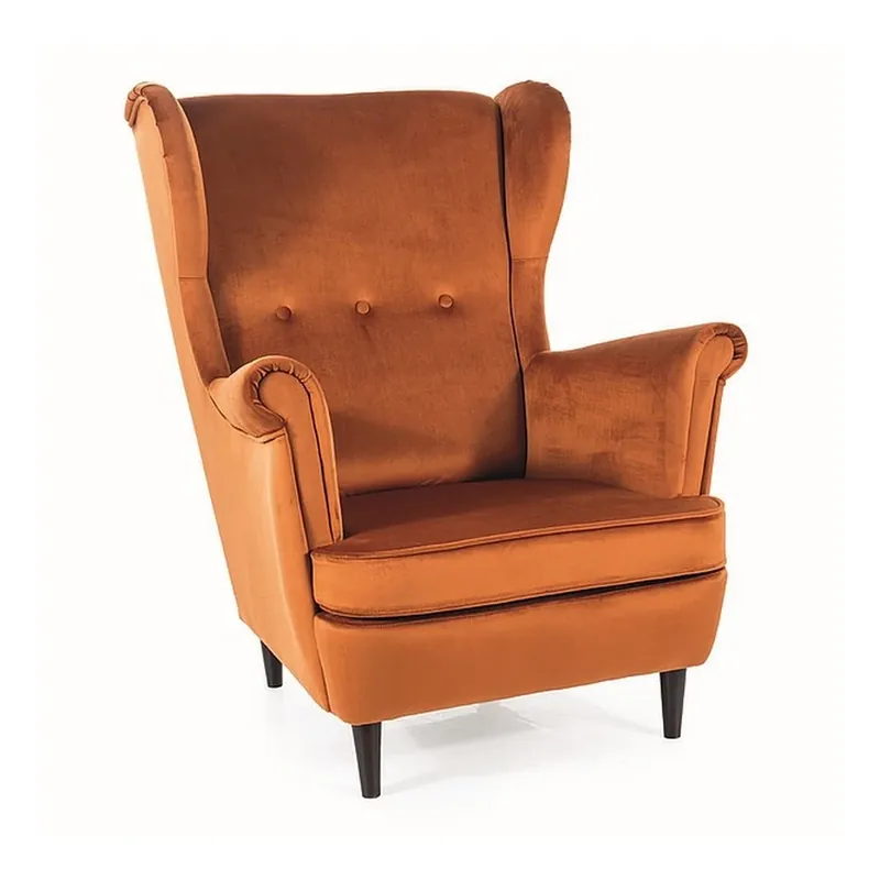 Křeslo Lord Velvet, oranžová / černá Expresní Doručení