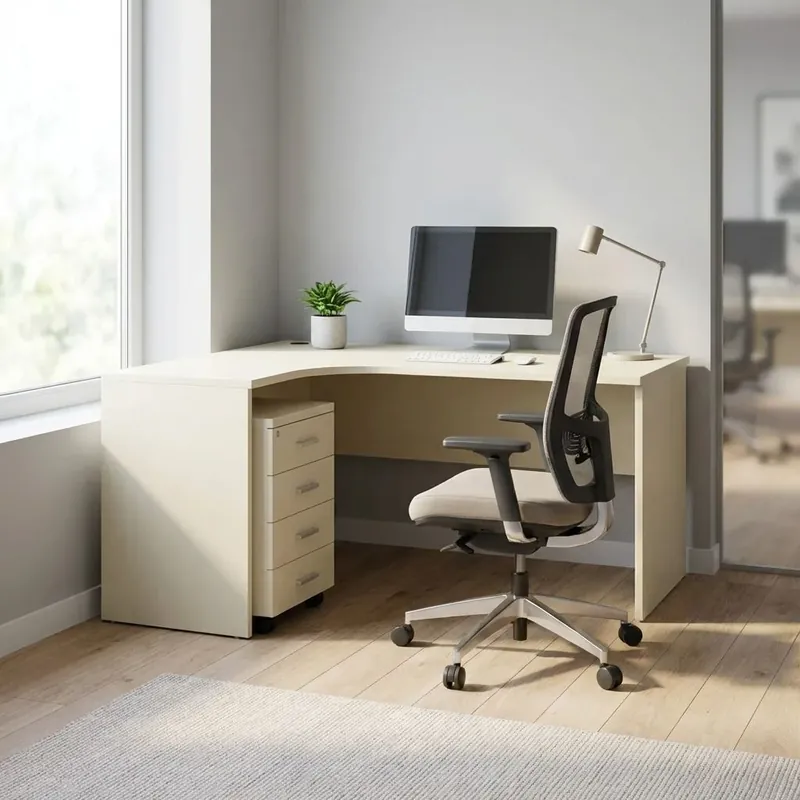 Sestava kancelářského nábytku SimpleOffice 2, 140 cm, levá, bříza Nová Kolekce