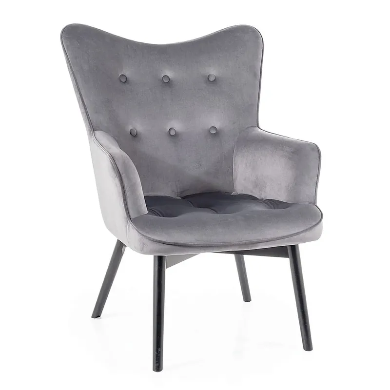 Akce Křeslo Camden Velvet, šedá