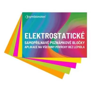 Elektrostatický poznámkový bloček Symbionotes 7 x 10 cm - 100 listů, mix 4 barev Sleva