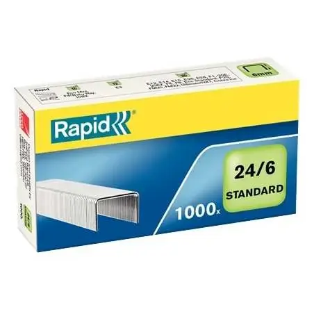 Horká Nabídka Spony Rapid 24/6 Standard - 1000 ks, stříbrná
