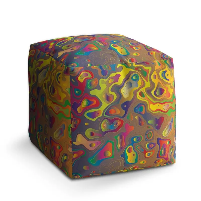 Taburet Cube barevné skvrny, barevná Koupit Online