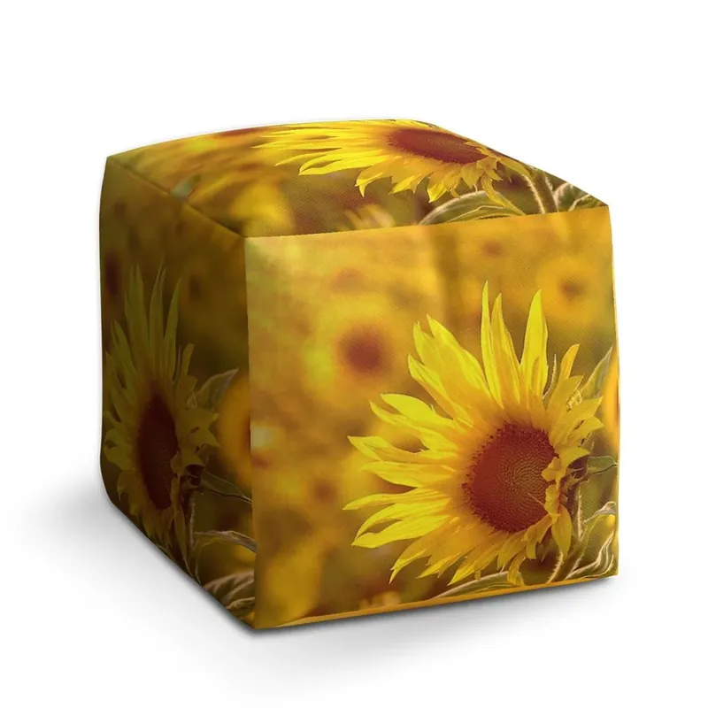 Akce Taburet Cube slunečnice 3, žlutá