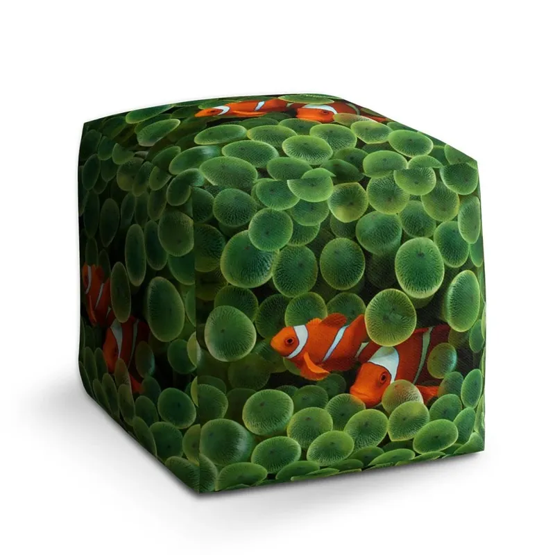 Taburet Cube klaun očkatý, zelená Přímo Od Výrobce