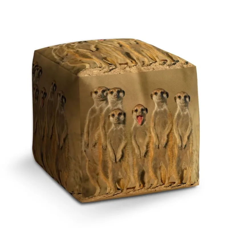 Autentický Taburet Cube surikaty, žlutá