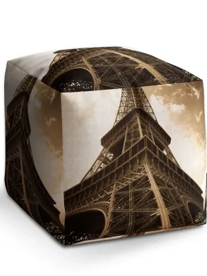 Vrácení Zdarma Taburet Cube Eiffel Tower 6, béžová