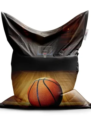 Značkový Sedací vak Classic basketbal - dětský, hnědá / černá
