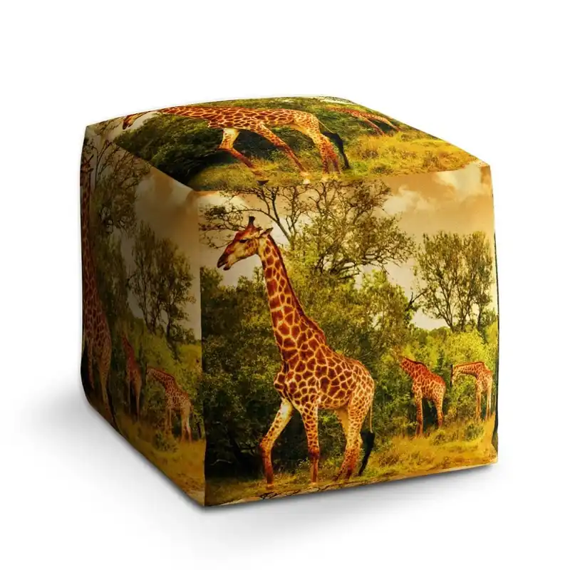 Taburet Cube žirafy, barevná Omezená Nabídka