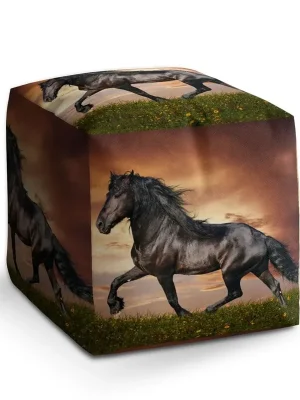 Cenová Bomba Taburet Cube friský kůň, hnědá