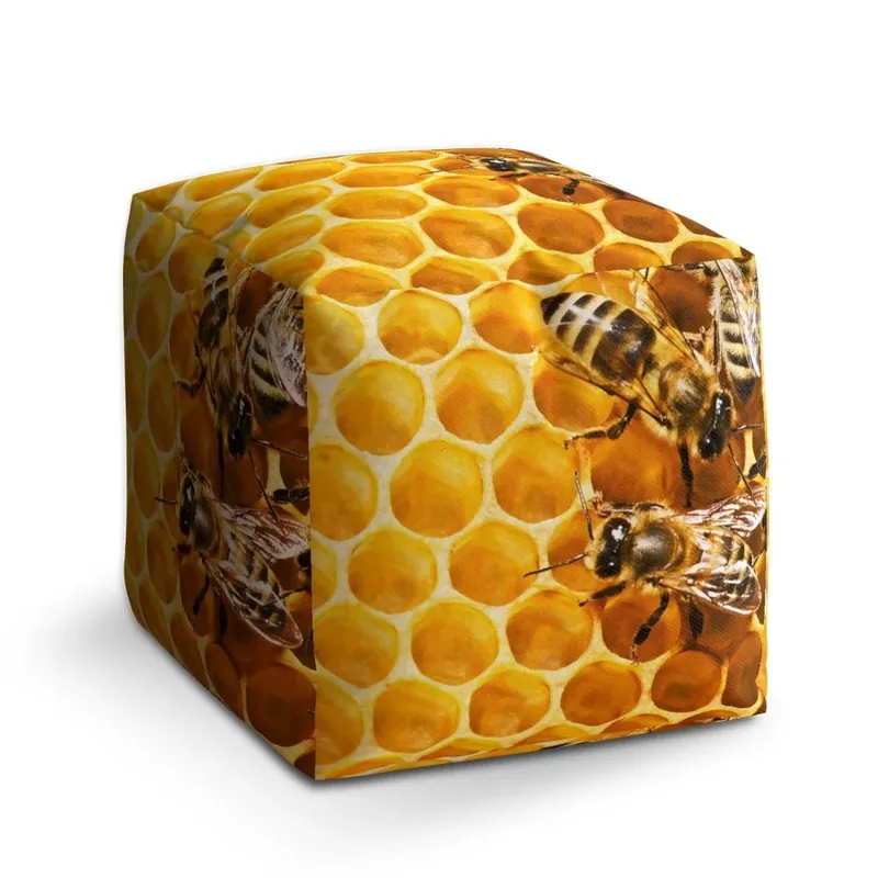 Výprodej Taburet Cube včely, žlutá