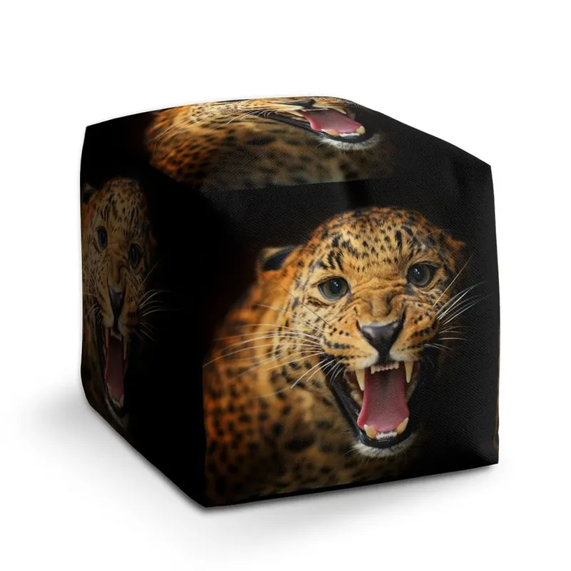Výprodej Taburet Cube gepard 2, žlutá / černá