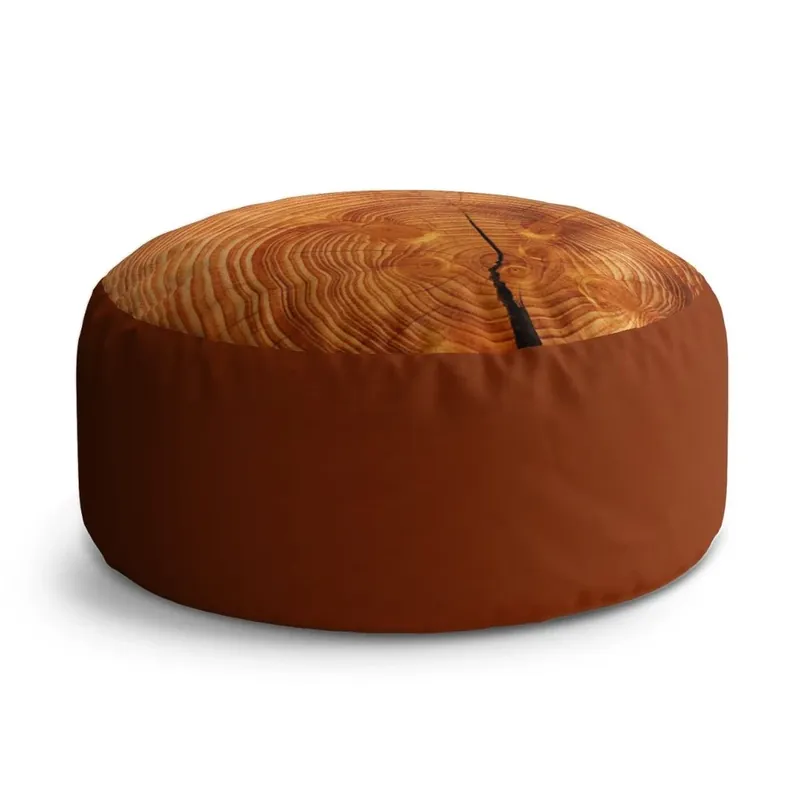 Originální Taburet Circle dřevo 2, hnědá