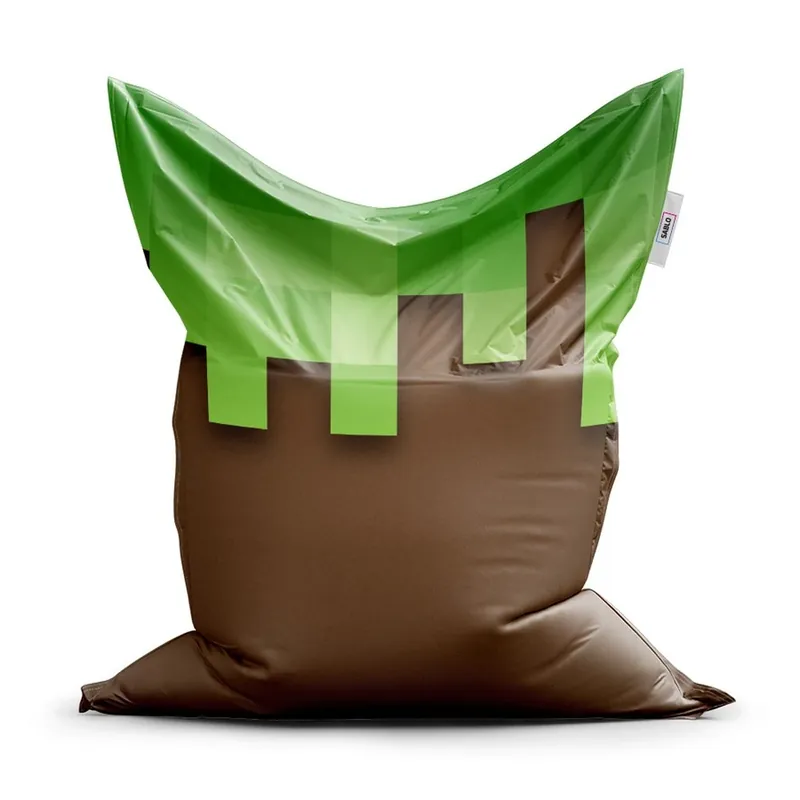 Sedací vak Classic Green Blocks 2 - dětský, hnědá / zelená Nejlepší Cena