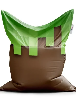 Cenová Bomba Sedací vak Classic Green Blocks 2, hnědá / zelená
