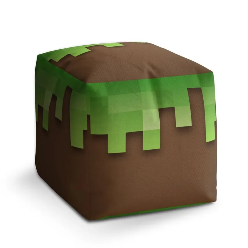 Pouze Dnes Taburet Cube Green Blocks 2, hnědá / zelená