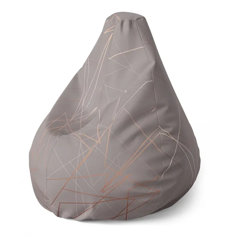 Sedací vak Pear trojúhelníková abstrakce - dětský, šedá Nízká Cena