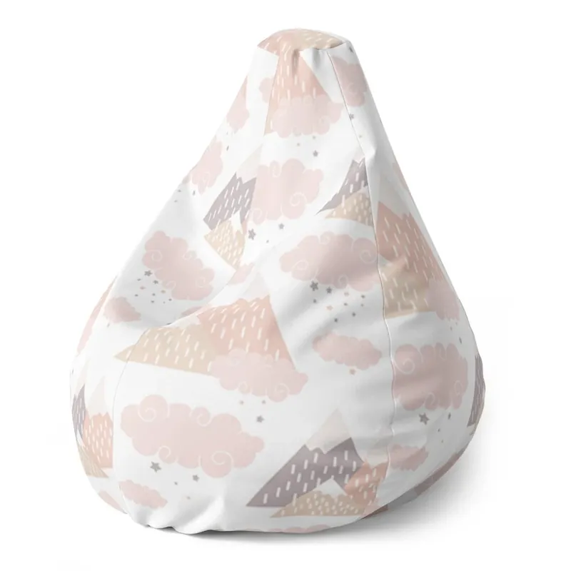 Sedací vak Pear dětské pyramidy - dětský, béžová / bílá Super Cena