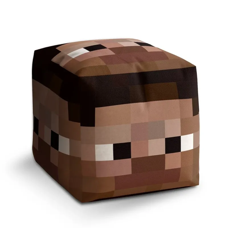 Originální Taburet Cube Blocks obličej, hnědá